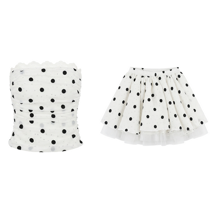 Sweet Polka Dot Lace Top Set-Up