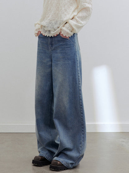 high-rise wide-leg jeans