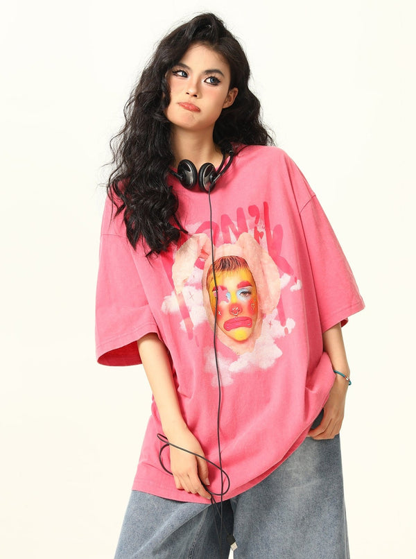 Clown Print Short Sleeve T-Shirt