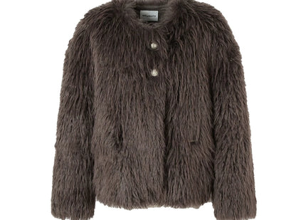 Loose eco-friendly fur box Jacket