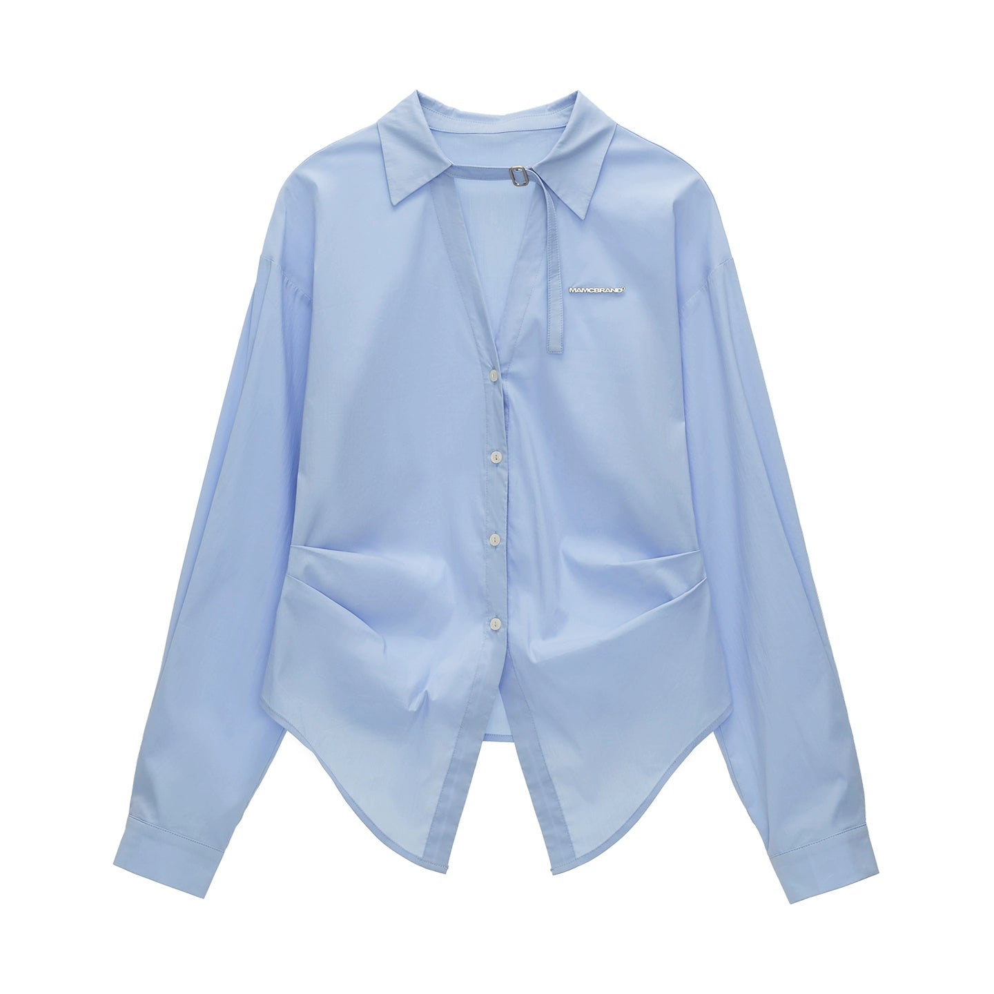 Blue Waist Long Sleeve Shirt