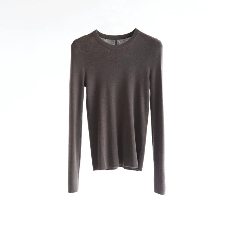 Women's Crew Neck Wool Knit Top