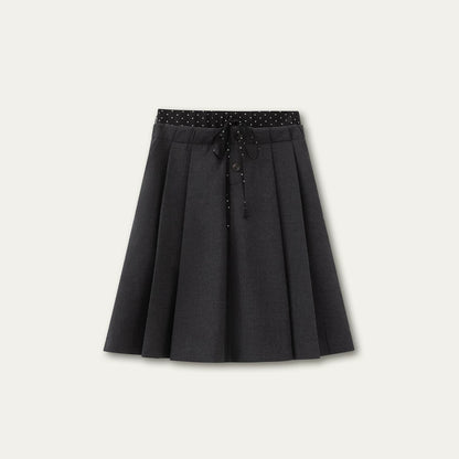 Polka Dot Pleated Skirt