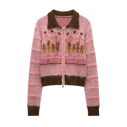 Amusement Park Pony Zipper Cardigan