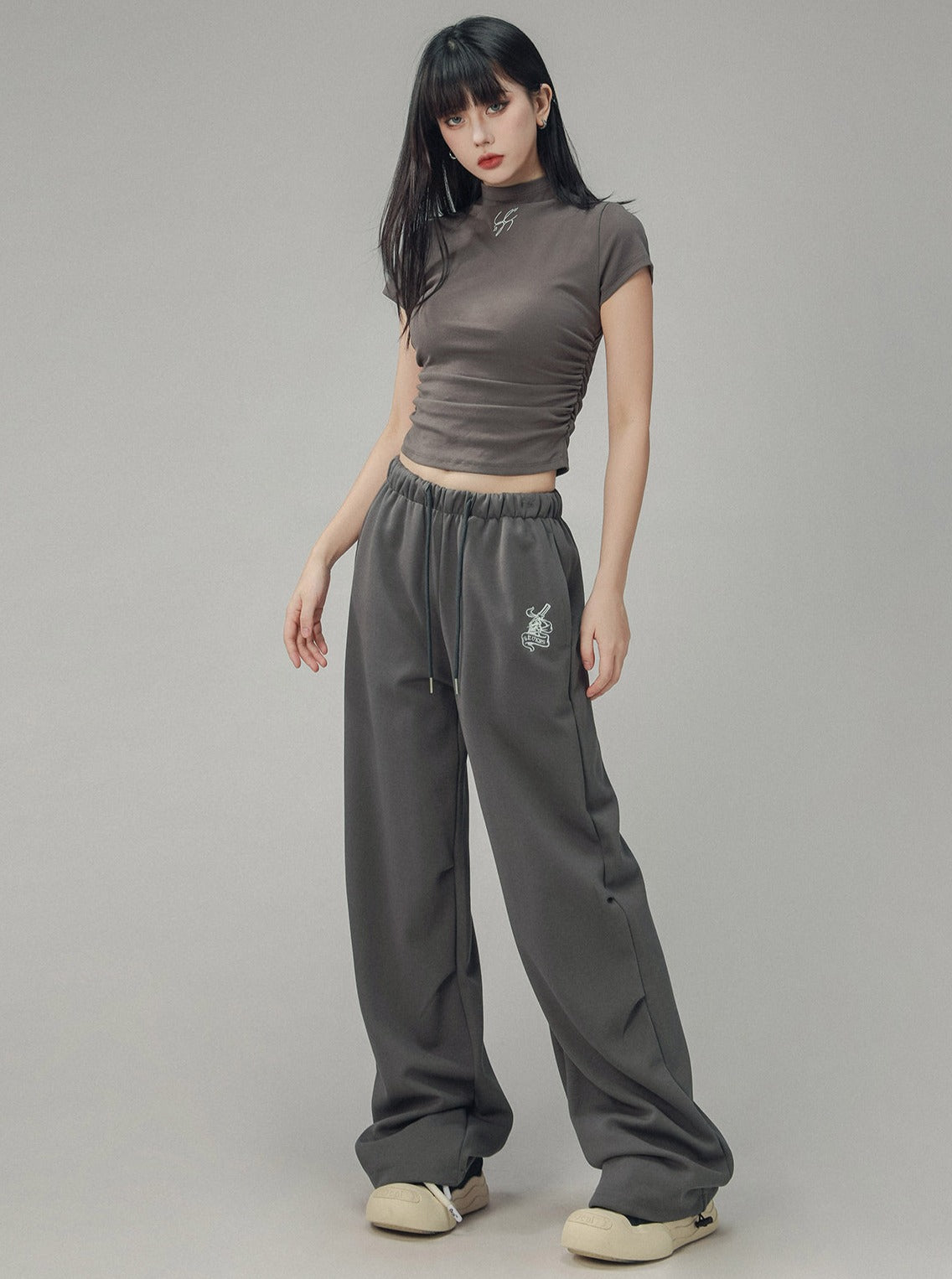 Retro Grey Sweatpants Pants