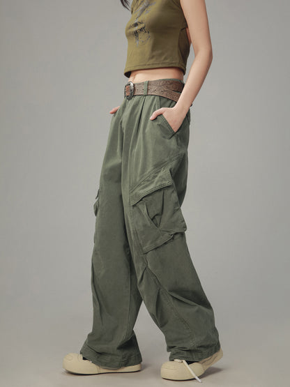 Casual Straight Leg Pocket Cargo Pants