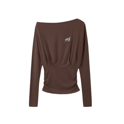 Knitted Off-Shoulder Top and Plaid Skirt Set-Up