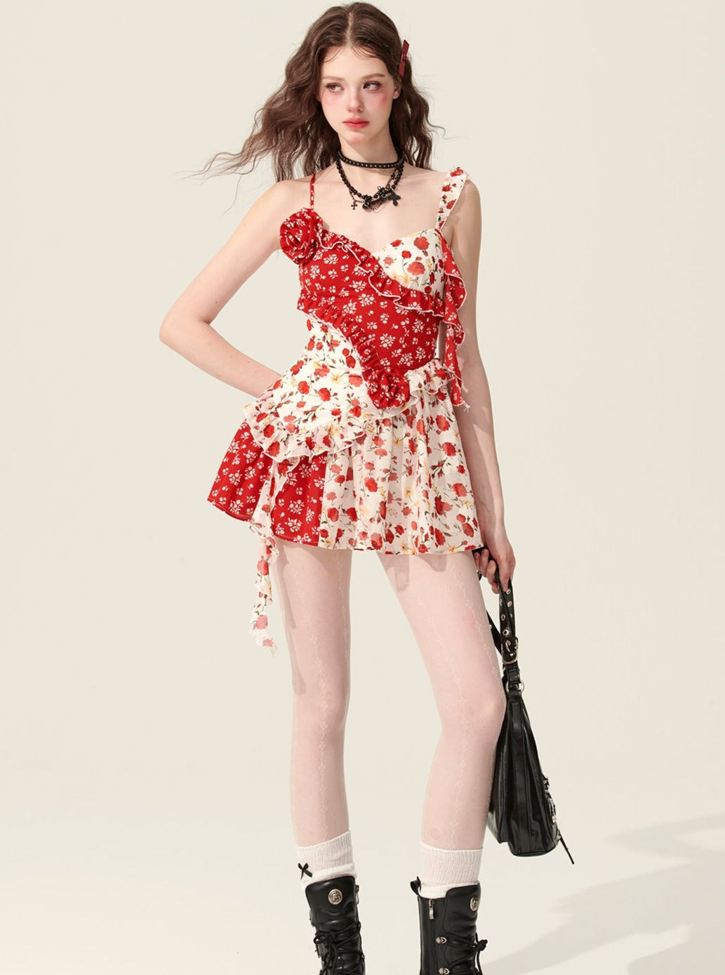 Red Fantasy Floral Dress