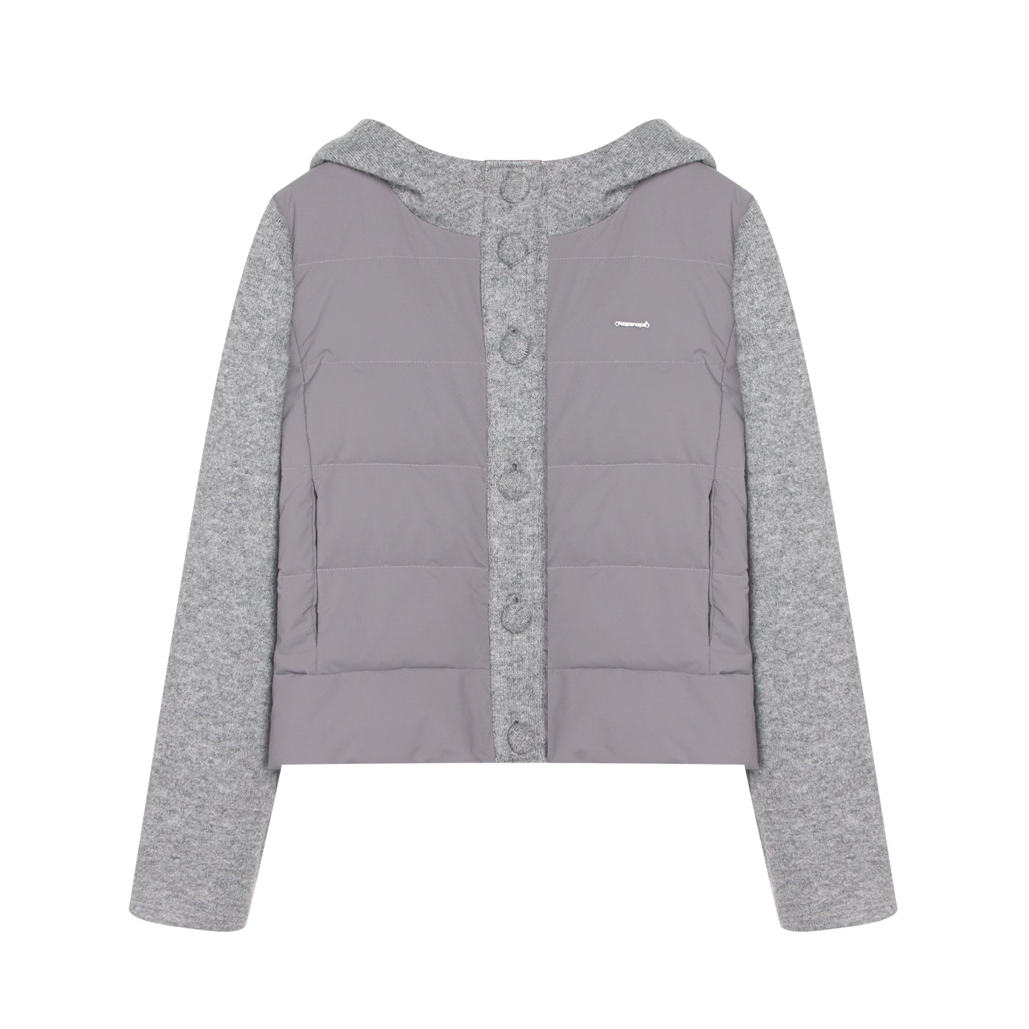 Patchwork Cropped Down Jacket