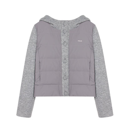 Patchwork Cropped Down Jacket