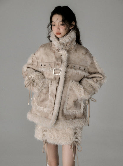 thickened fur integrated set