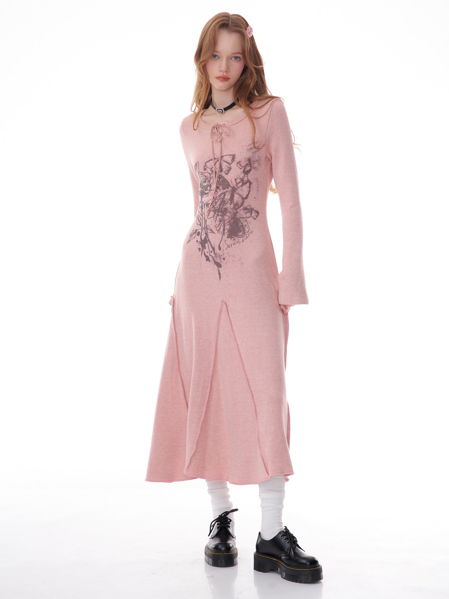 Long sleeve wool knit base Dress