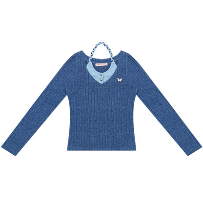 Autumn Slim Halterneck Knit Top