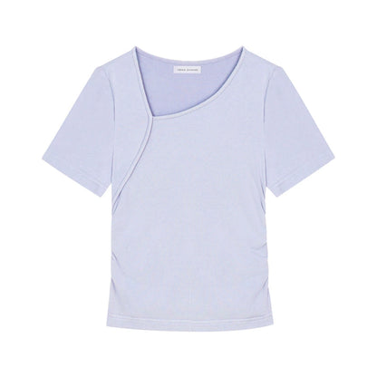 Placket Basic Versatile Short Sleeve Top