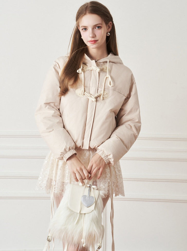 Buckle Hooded Cotton Coat