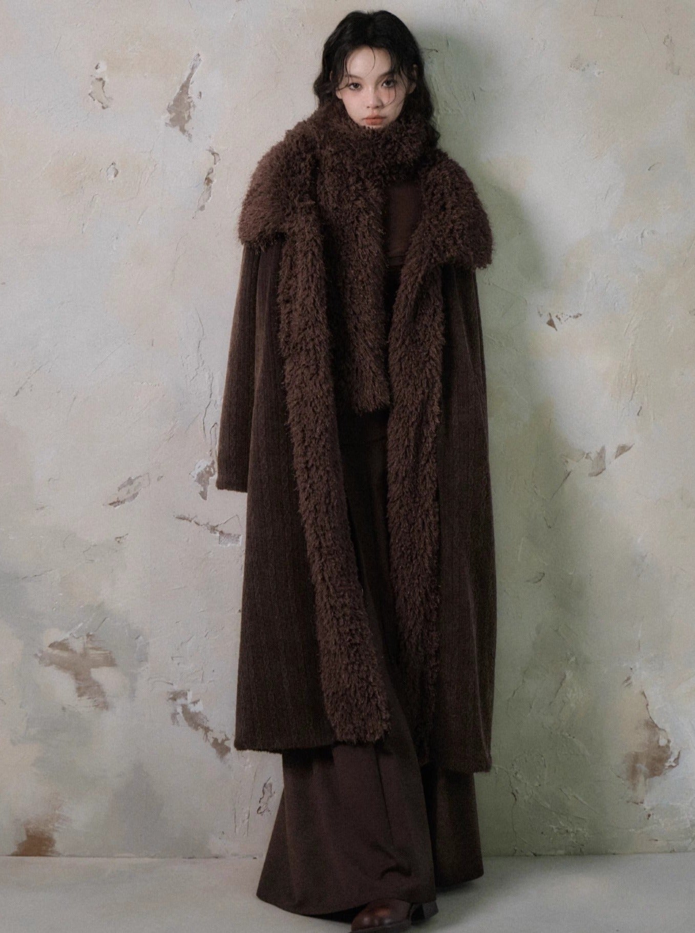 Mid-length velvet thickened corduroy cotton coat