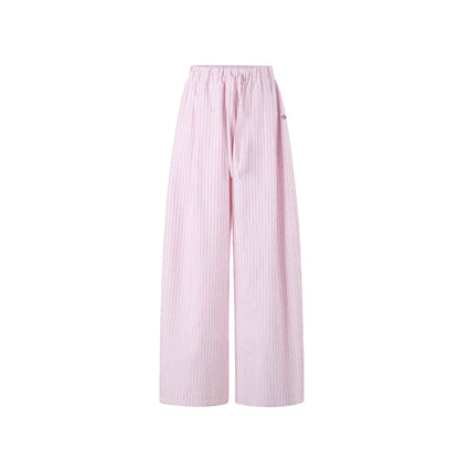 Pantaloni a Righe Color Bacca Chiaro