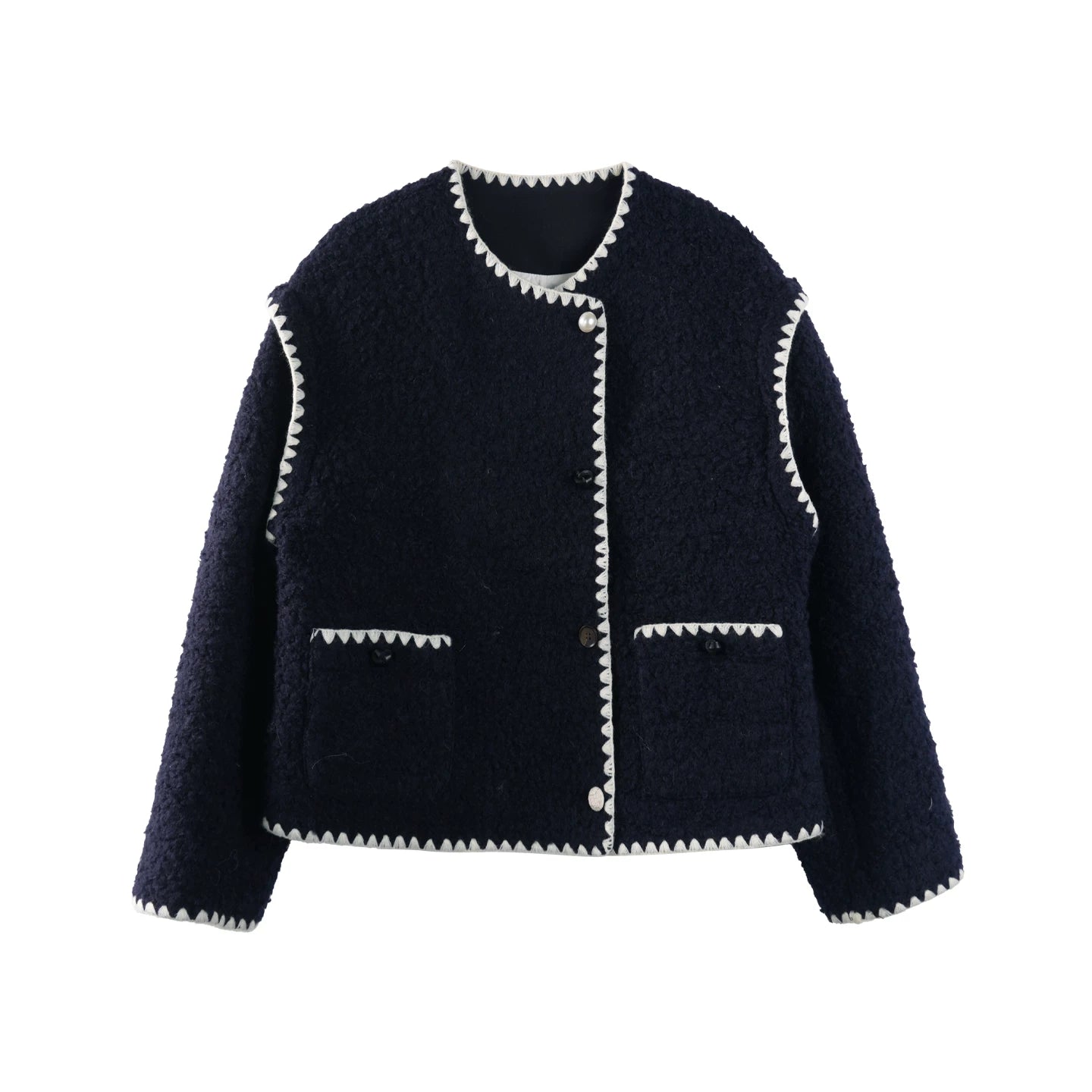 French Wool Tweed Down Jacket