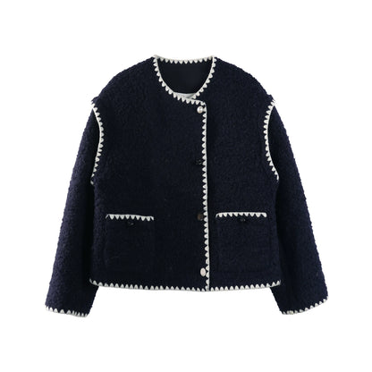 French Wool Tweed Down Jacket