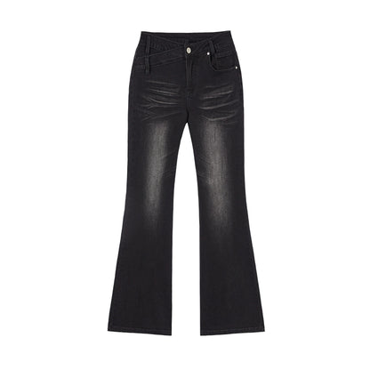 Washed Texture Flared Pants