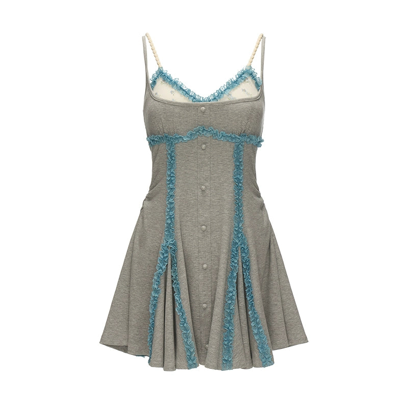 Ruffle Neck Long Dress Set-Up