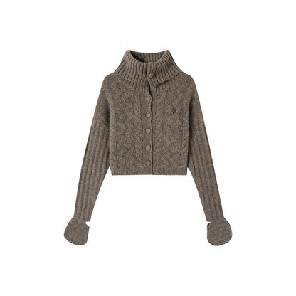 alpaca knit turtleneck sweater cardigan jacket