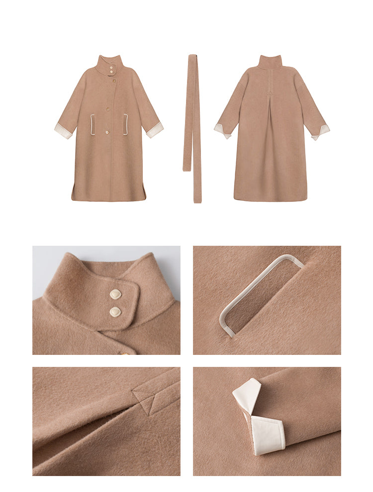 cheese latte wool coat