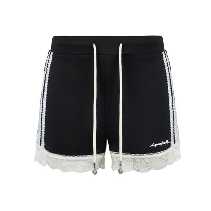 Lace Detail Sports Shorts Pants
