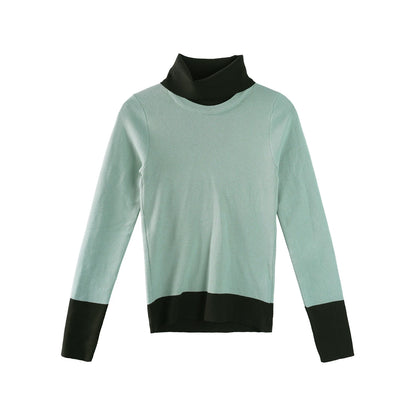 Color-Blocked Turtleneck Knitwear Sweater