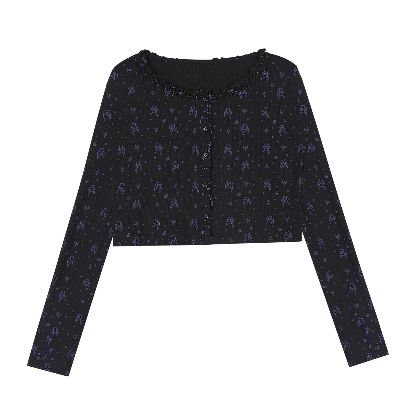 Angel Bear Print Camisole Cardigan Set-Up