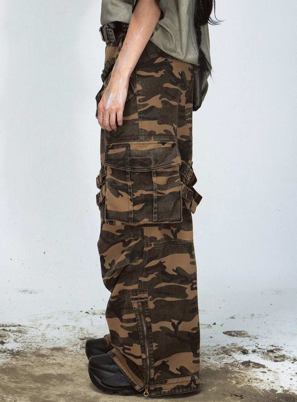 Camouflage Tactical Straight Cargo Pants