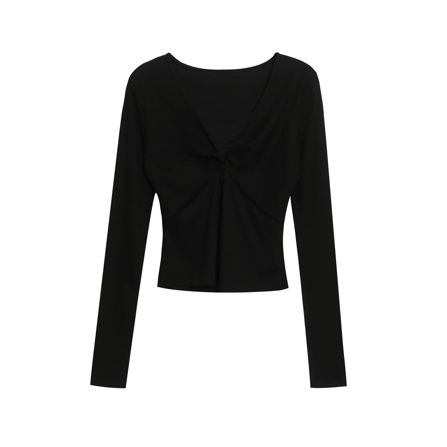 Retro Lace-Up Black Top