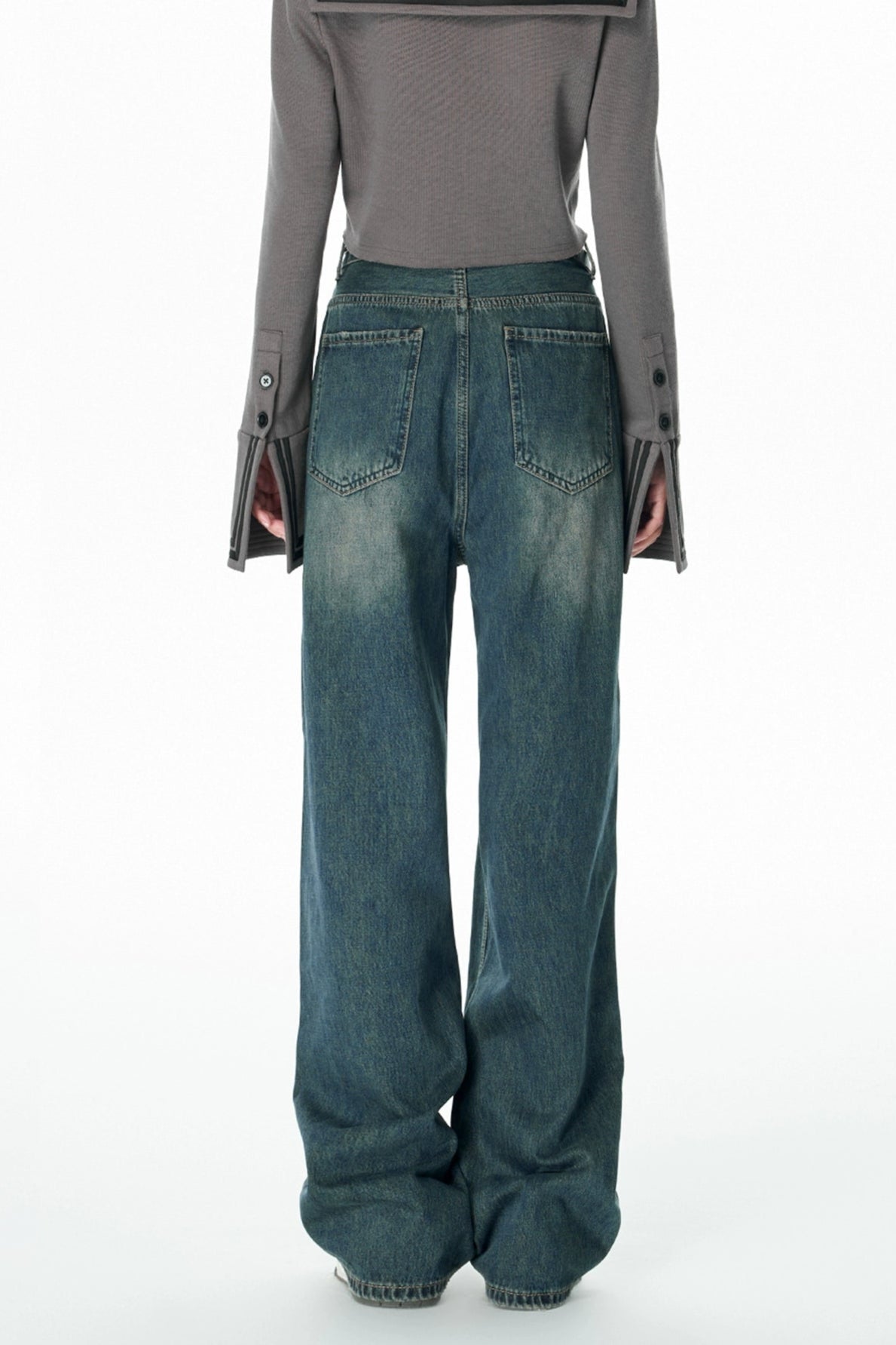 Distressed Non-Stretch Vintage Jeans