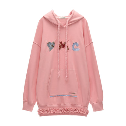 Patch Plaid Hooded Dress