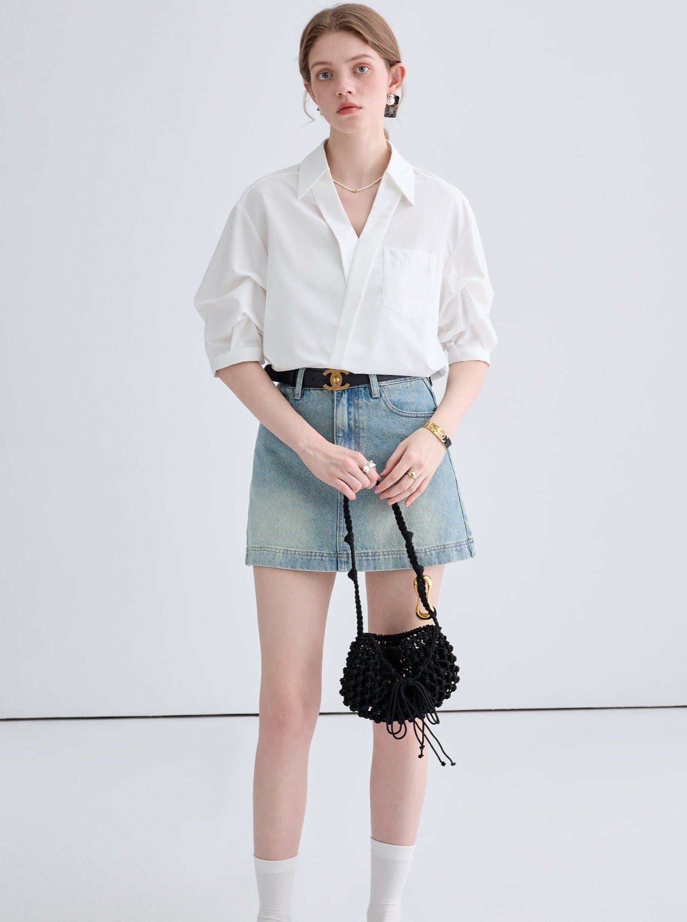 Retro Temperament Denim Skirt