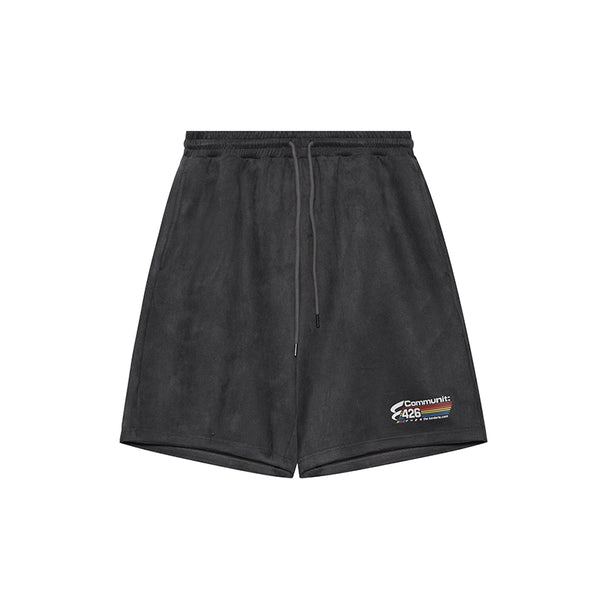 Imitation Suede Vest Short Sleeve Suit Set-Up