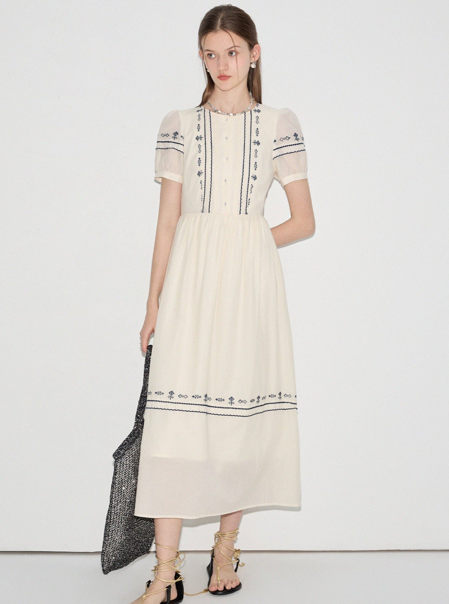 Jacquard Short Sleeve Dress