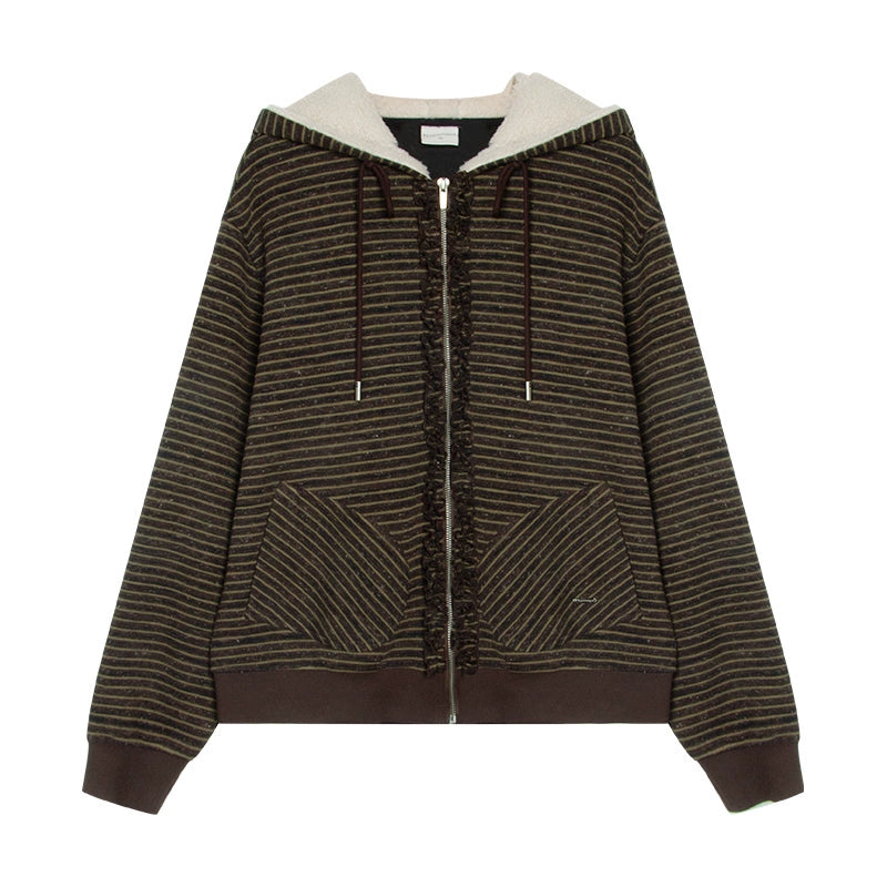 Fungus Edge Lambswool Hooded Cardigan