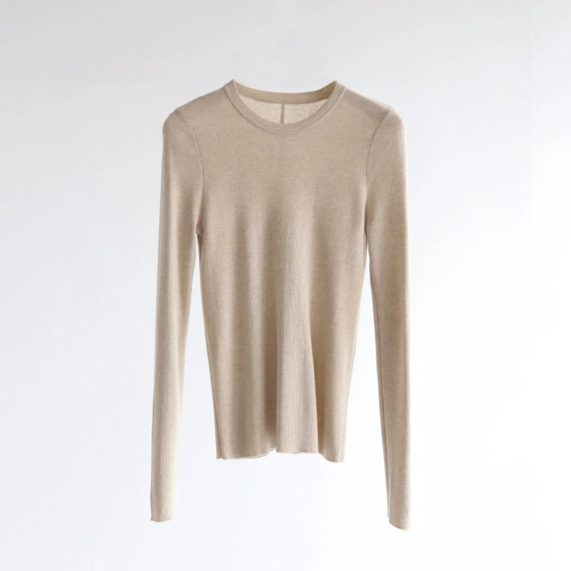 Women's Crew Neck Wool Knit Top