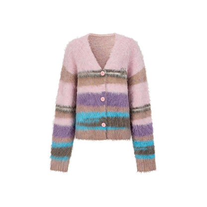 Brushed Color Stripe Cardigan