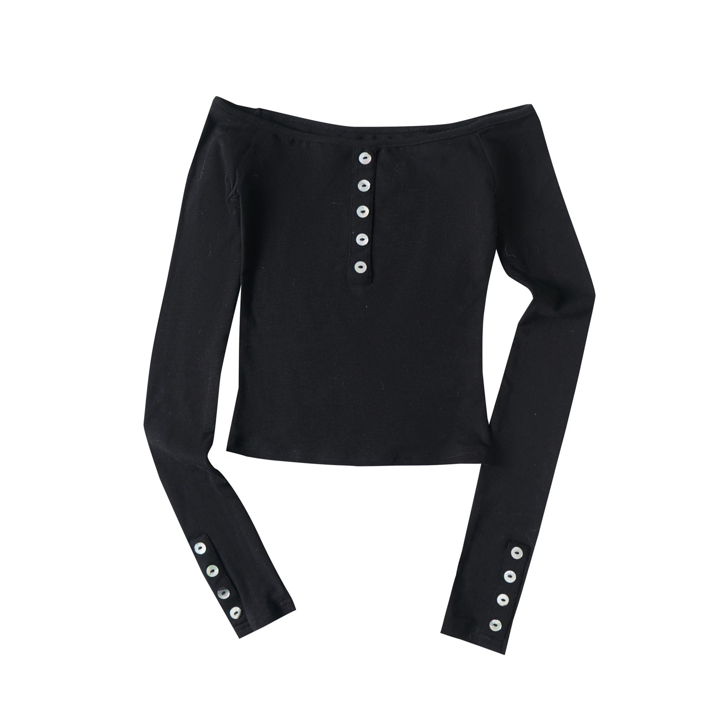 오프숄더 블랙 탑