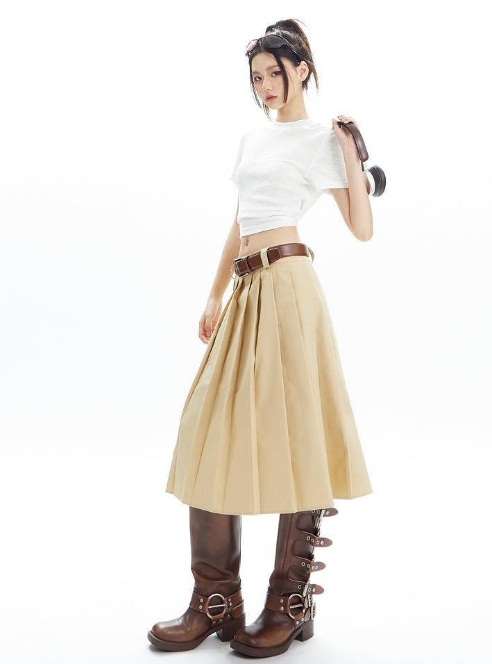 American Pleated  A-line Half Skirt