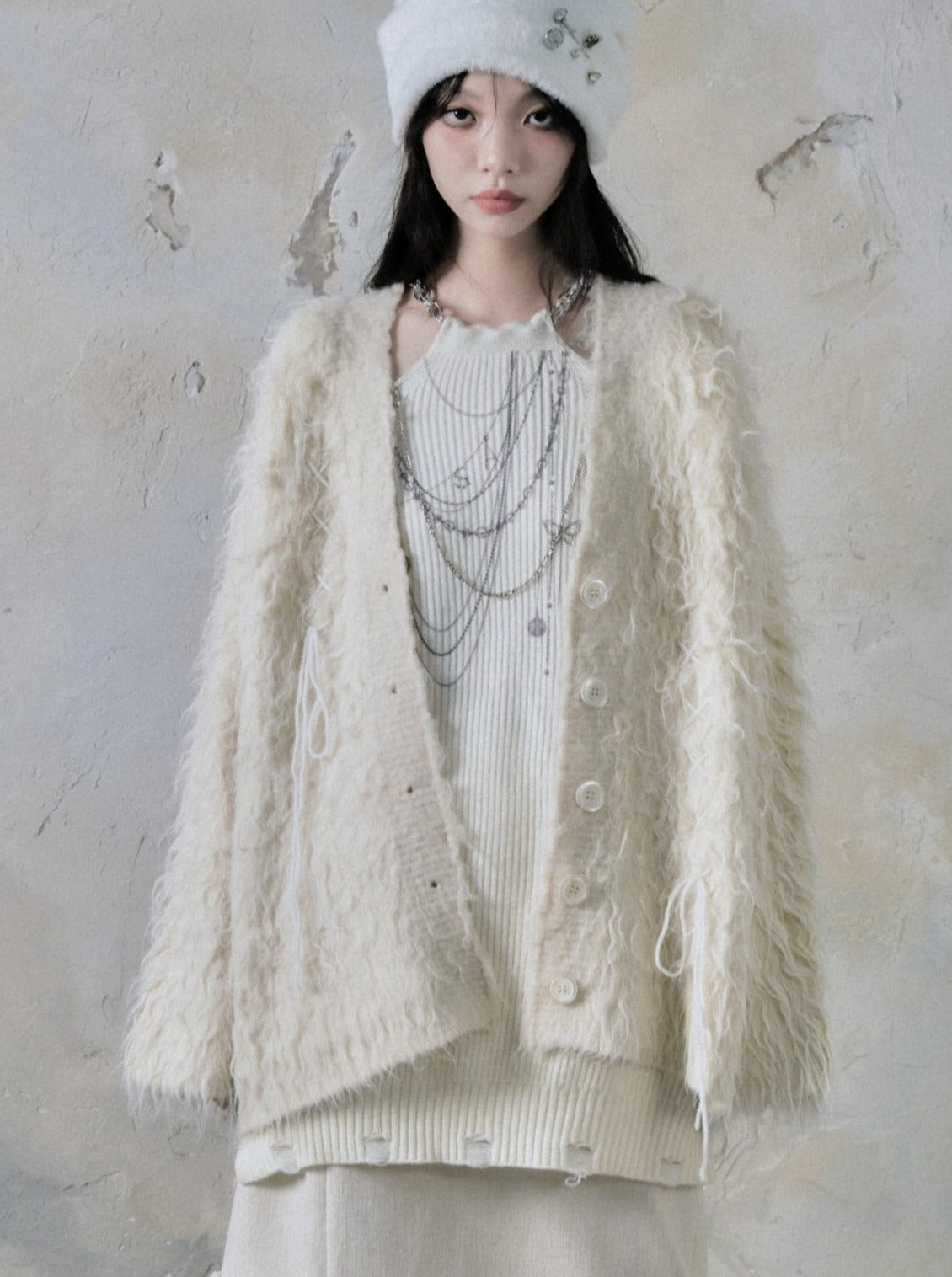 loose sweater knitted cardigan jacket