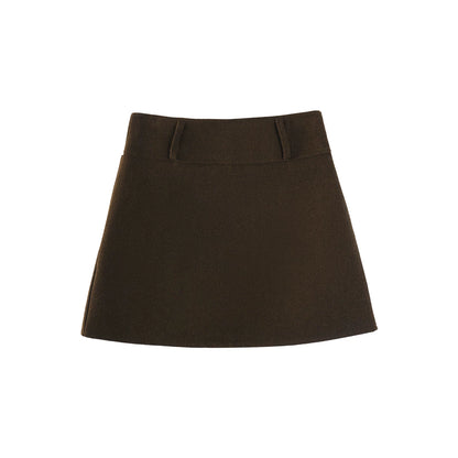Brown Retro Woolen Skirt