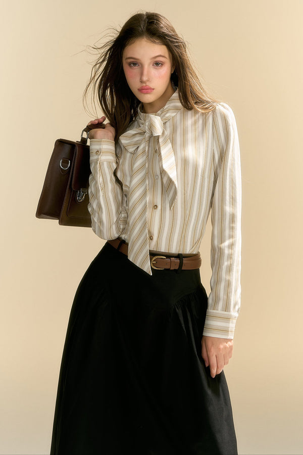 Helmholtz Illusion Crewneck Striped Shirt