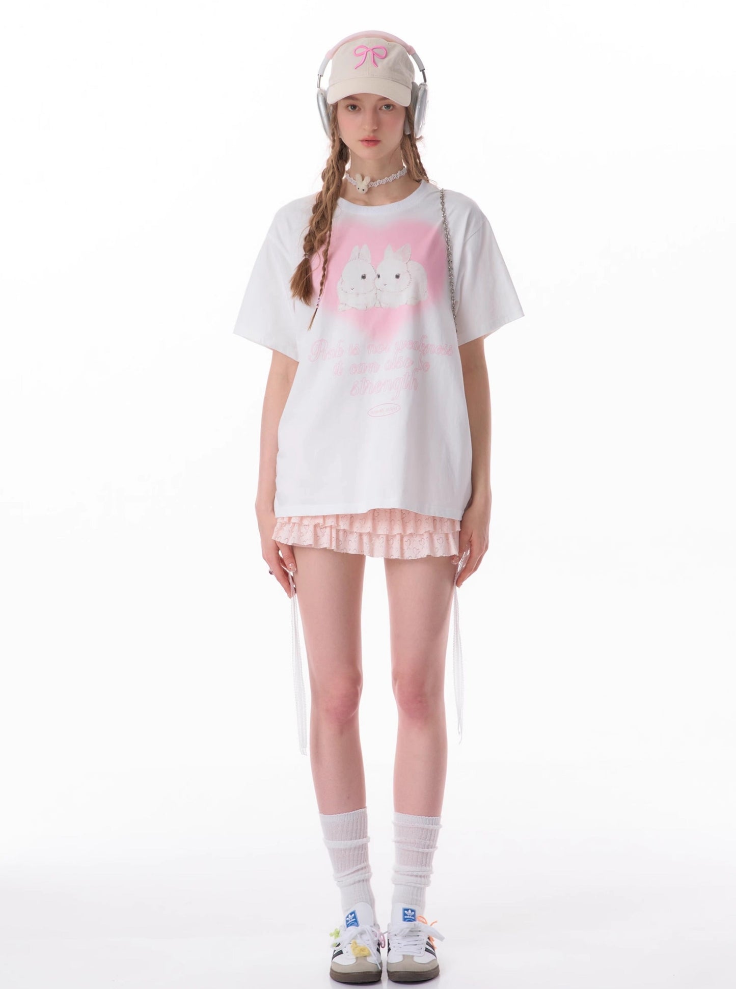 Retro Rabbit Print Loose T-Shirt