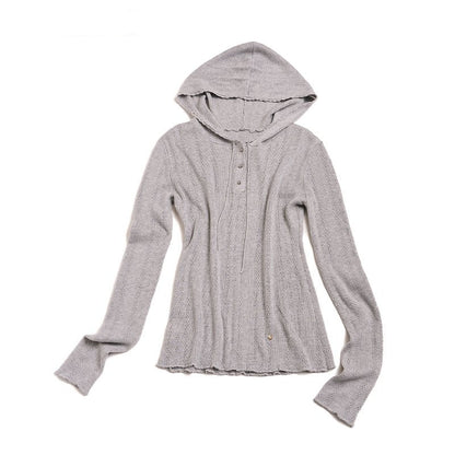 Vintage Silk Wool Hooded Sweater