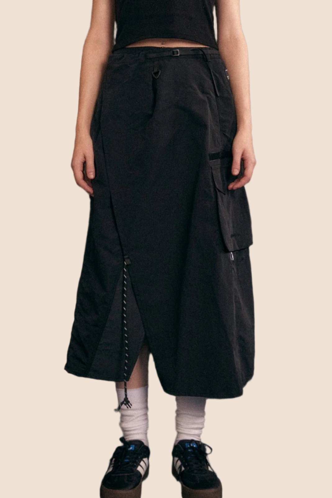 Long Pocketed Cargo Skirt