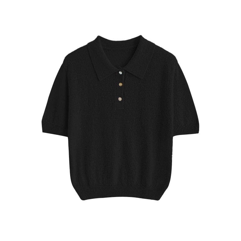 Textured Blue Polo Tee