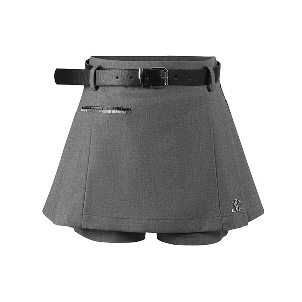 Bow shirt pleated skirt set